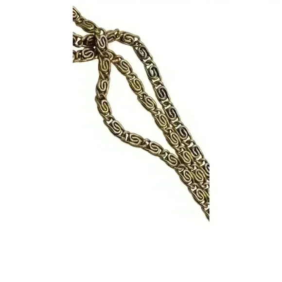 Vintage Goldette 3 Strand Cameo Necklace Amber Crystal Glass Intaglio 1950s - Picture 9 of 16